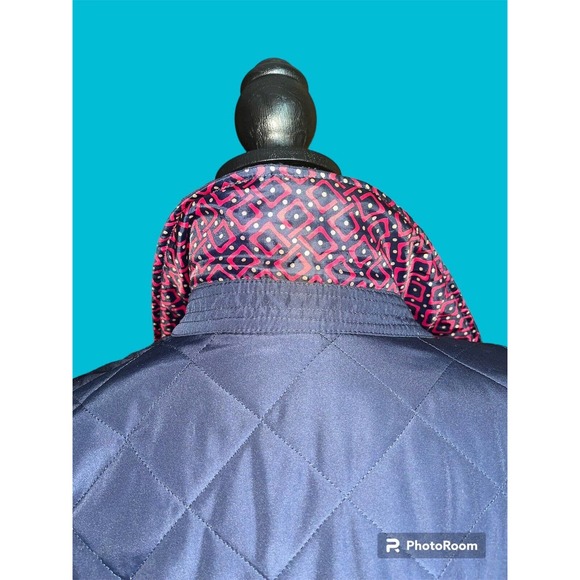 Crown & Ivy Long Women’s Sleeve Button Front Quilted Jacket Navy Blue Size L‎ - Picture 4 of 11